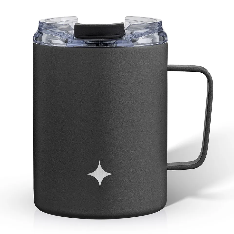 JoyJolt mug isotherme inox 38 cl poignée couvercle voyage
