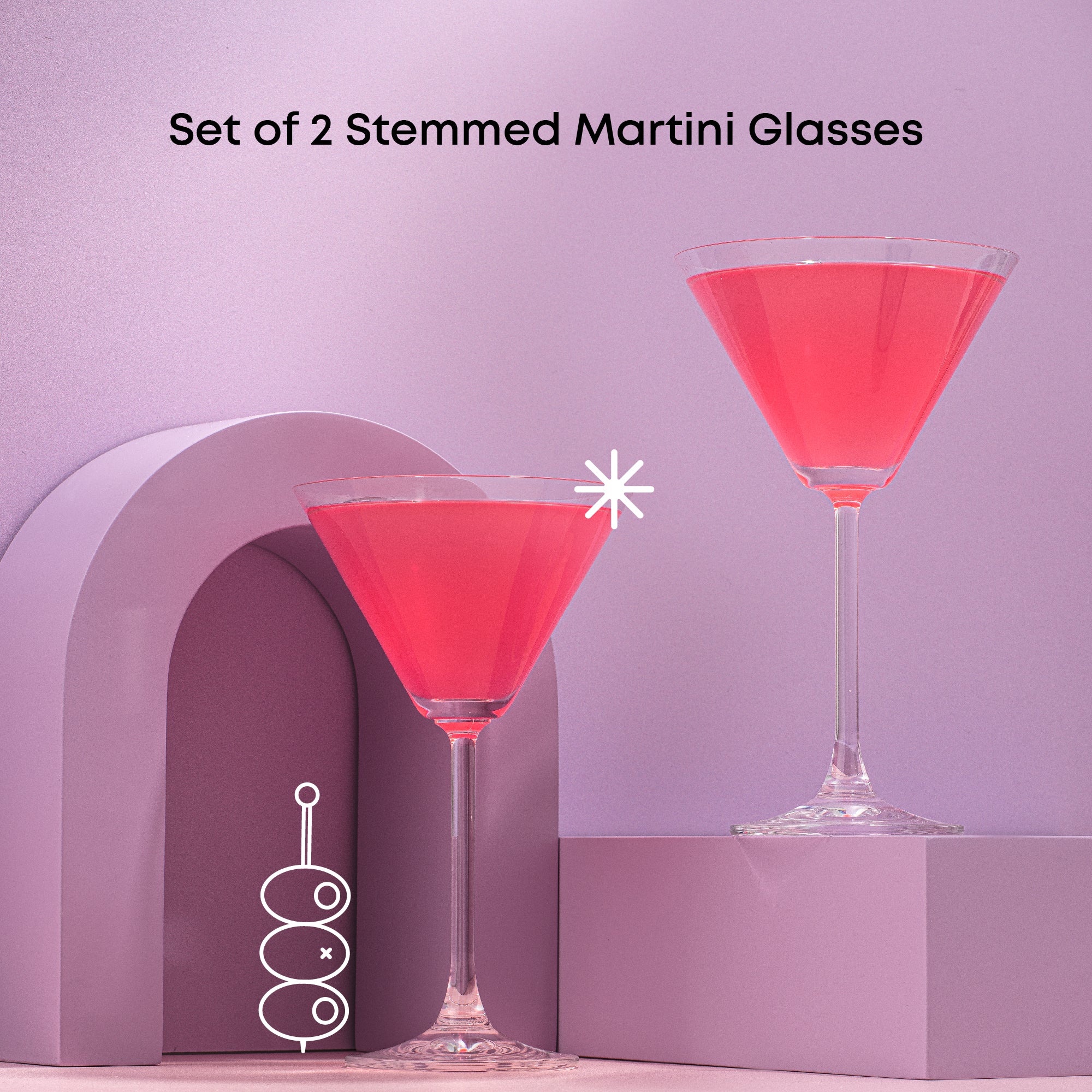 JoyJolt Olivia verres à martini lot de 2 25 cl cristal