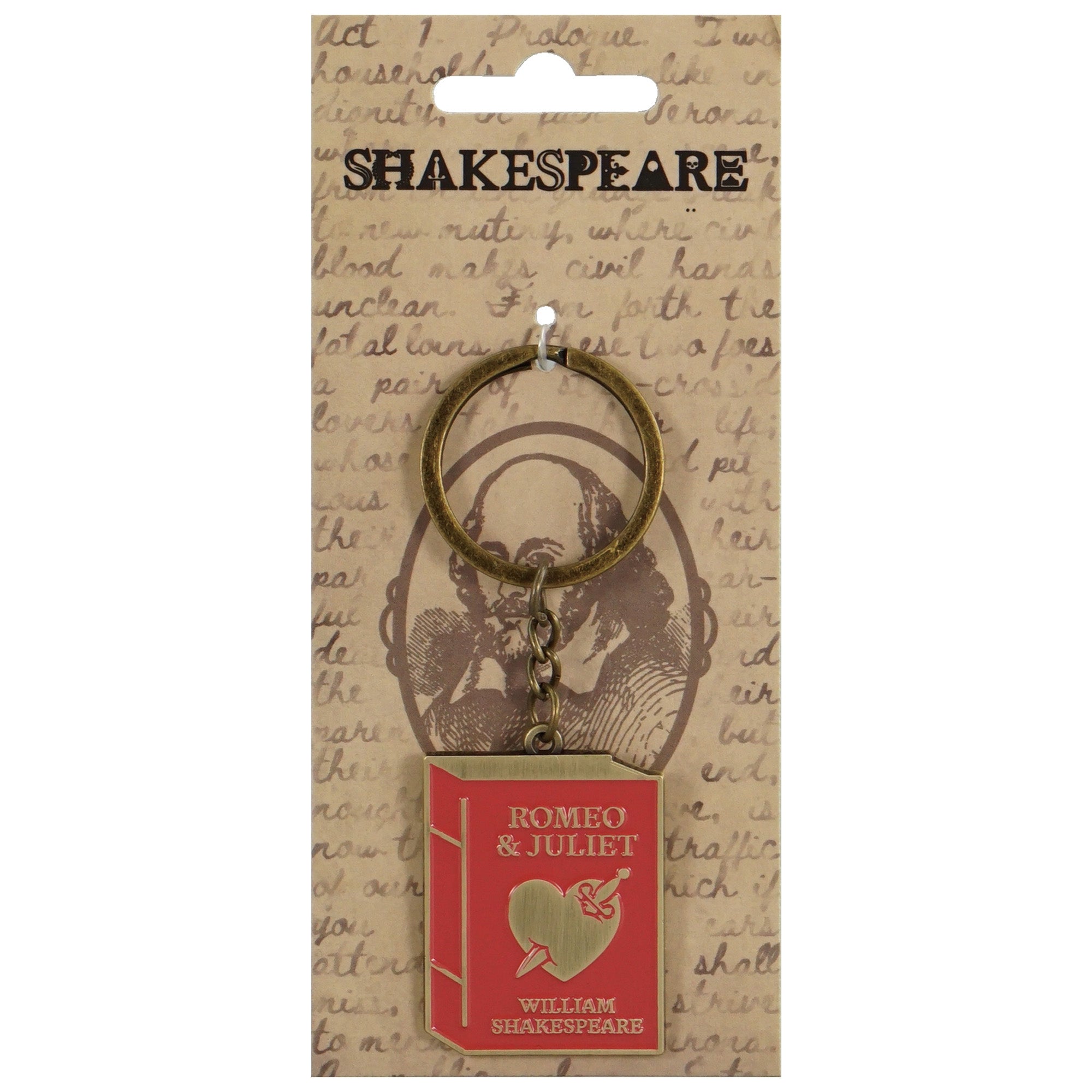 Shakespeare Romeo & Juliet porte-clés métal rouge citation