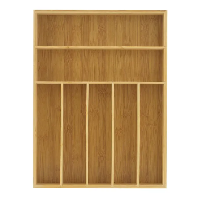 JoyJolt organiseur tiroir bambou 7 compartiments naturel