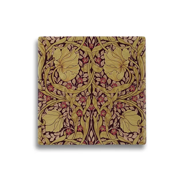 HMB Arts & Crafts Society William Morris Pimpernel dessous de verre violet