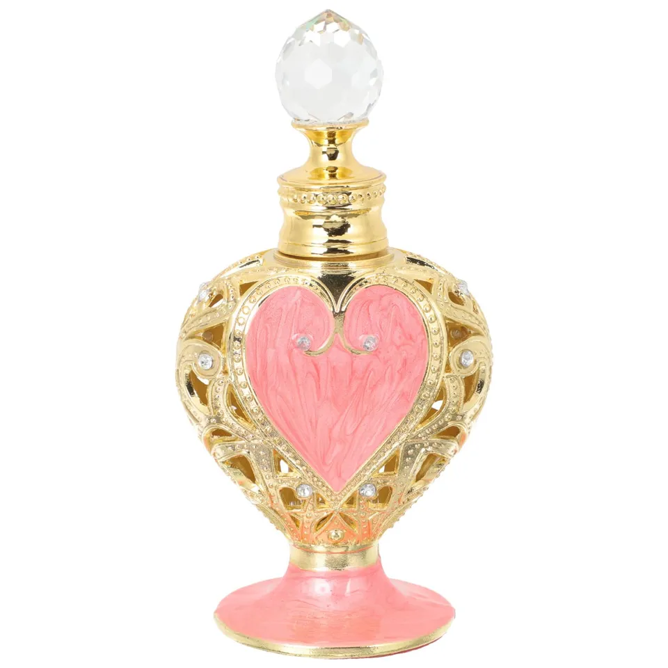Alipis flacon parfum verre cœur vide 12,5 cm oriental