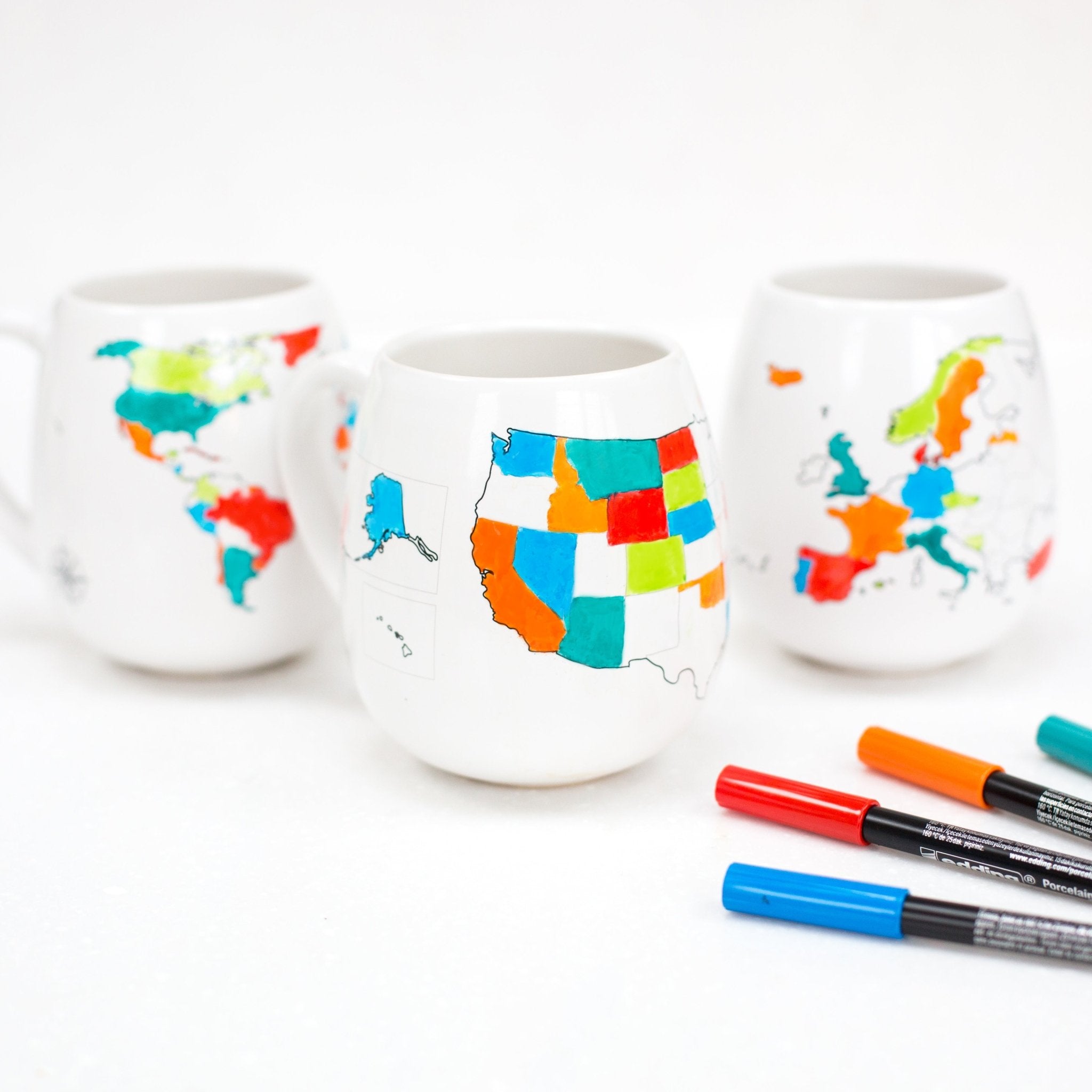 Trouvaille USA Map mug à colorier carte USA