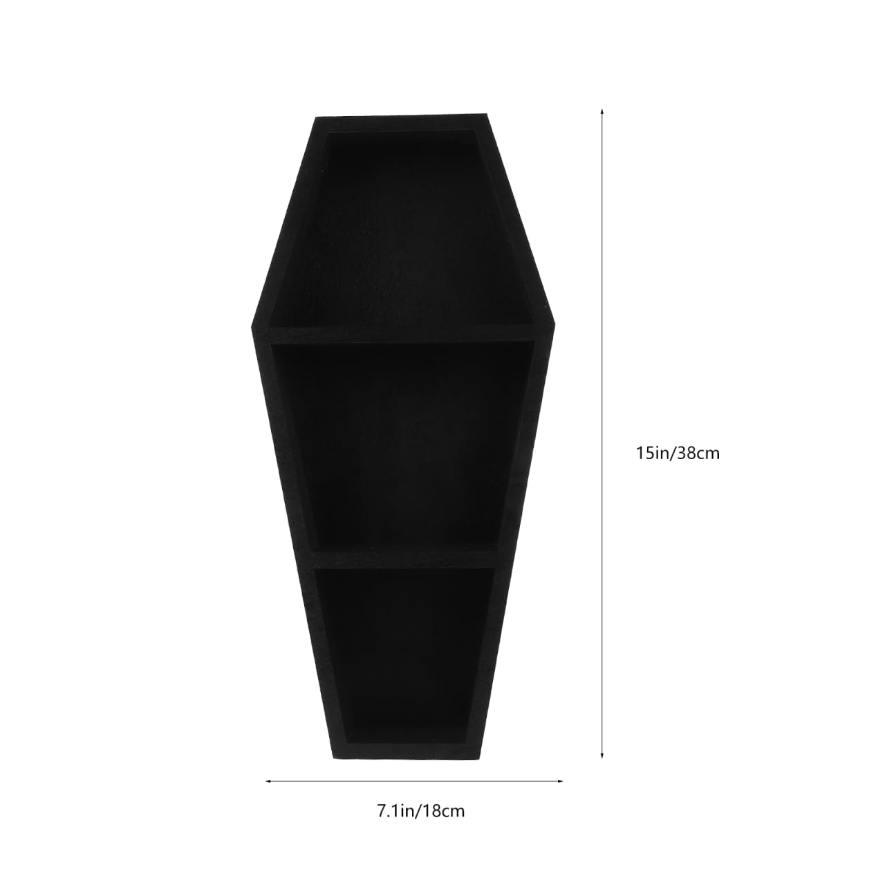 Alipis étagère murale cercueil noire 38 cm en bois