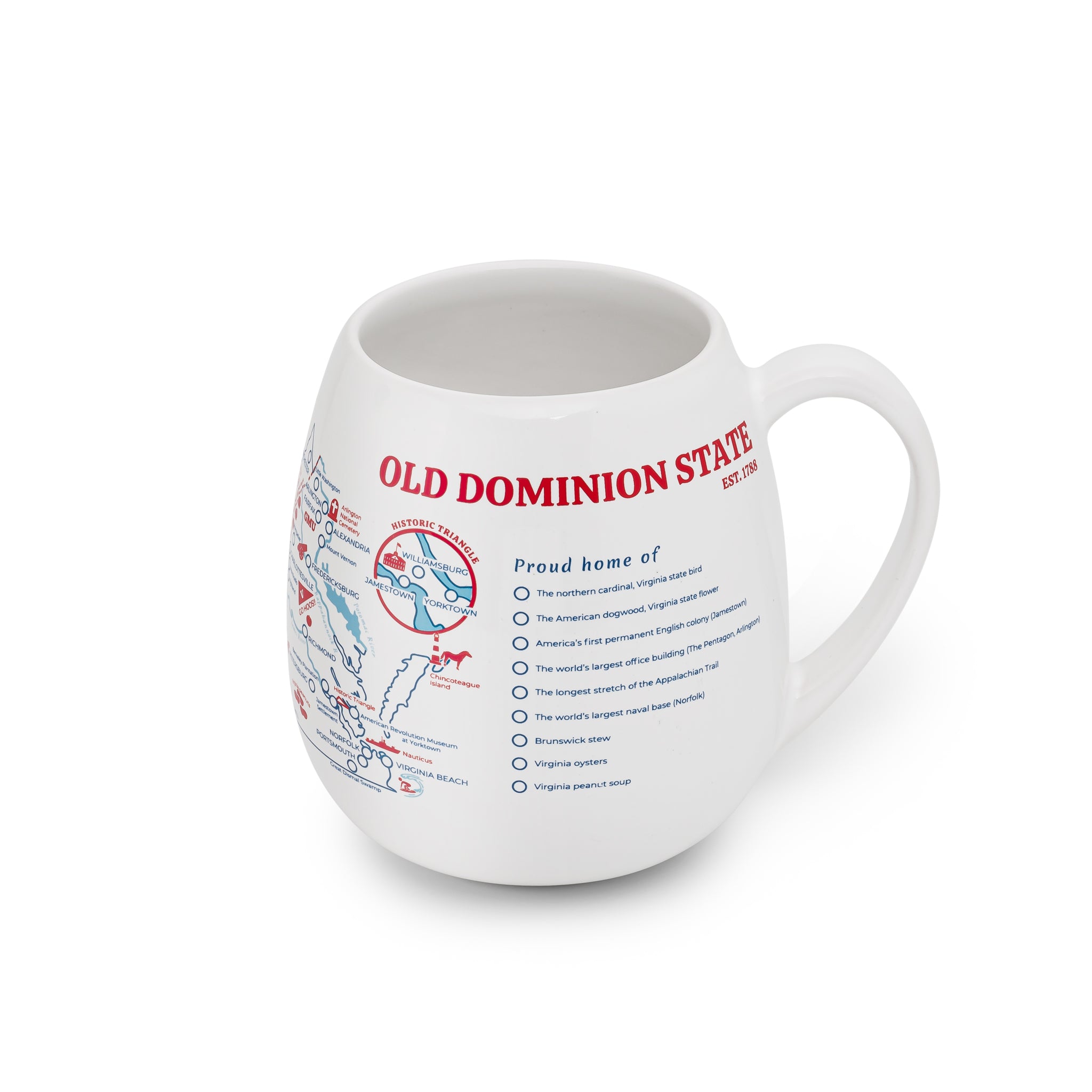 Trouvaille Global Virginia Map mug voyage à colorier