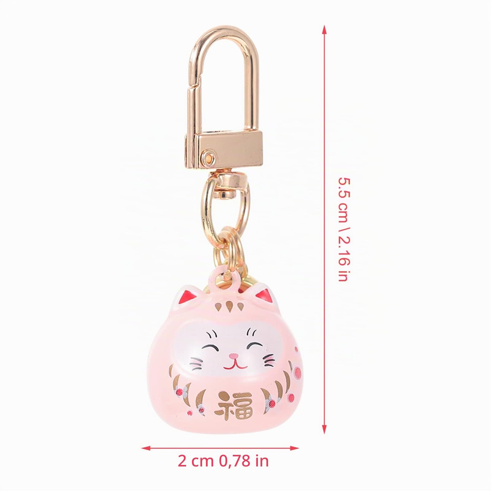 Alipis Maneki Neko porte-clés chat rose céramique