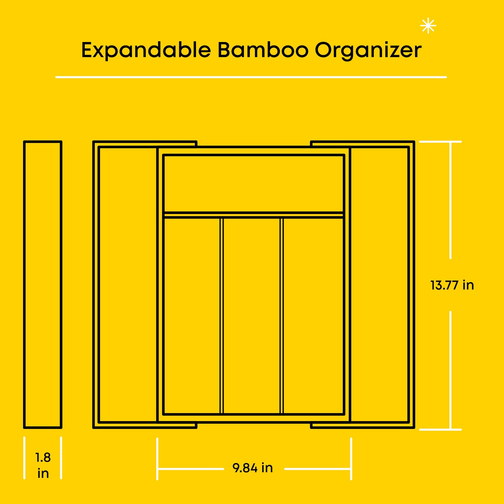 JoyJolt Expandable Bamboo organiseur tiroir bambou naturel extensible