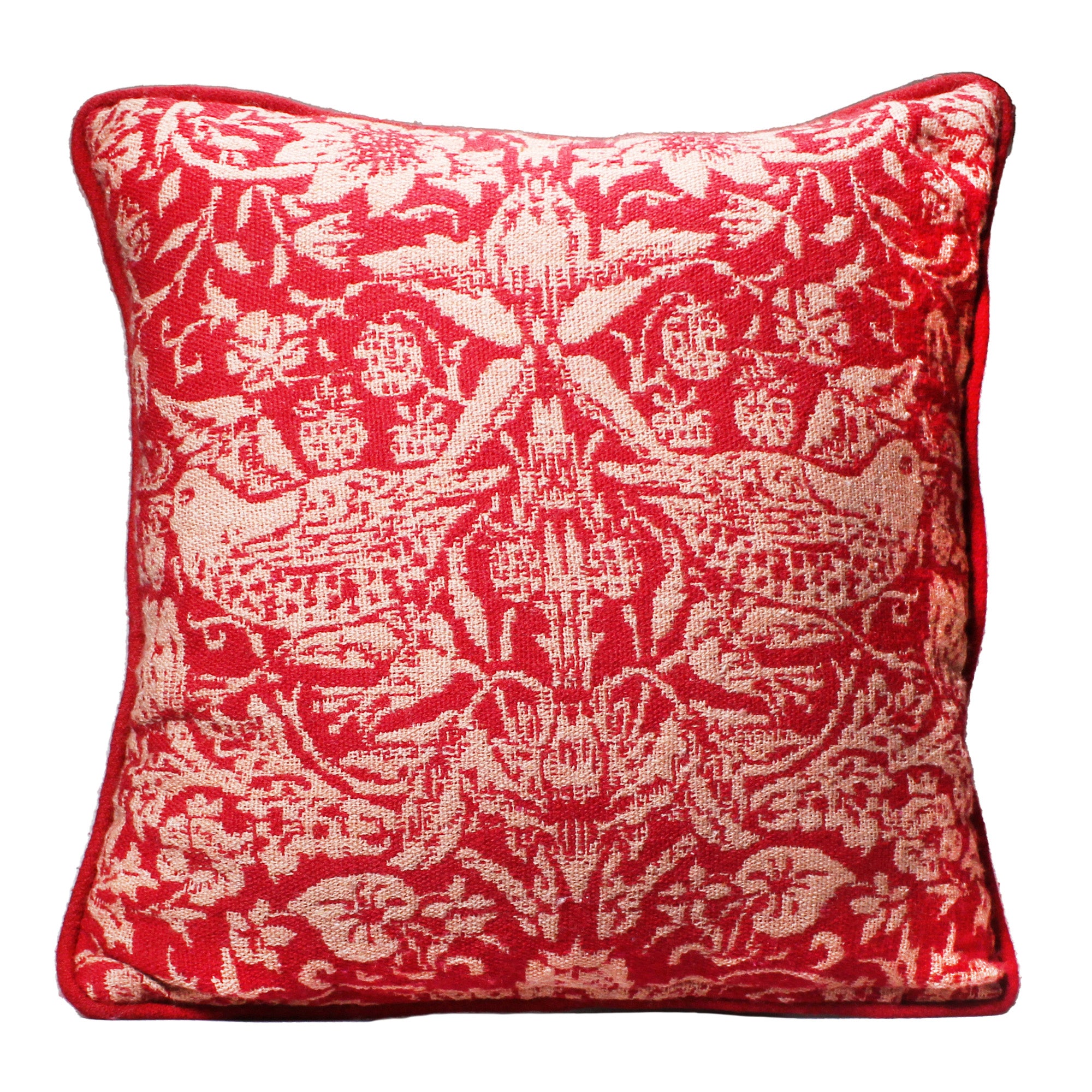 HMB Arts & Crafts Society Strawberry Thief coussin 40x40 framboise
