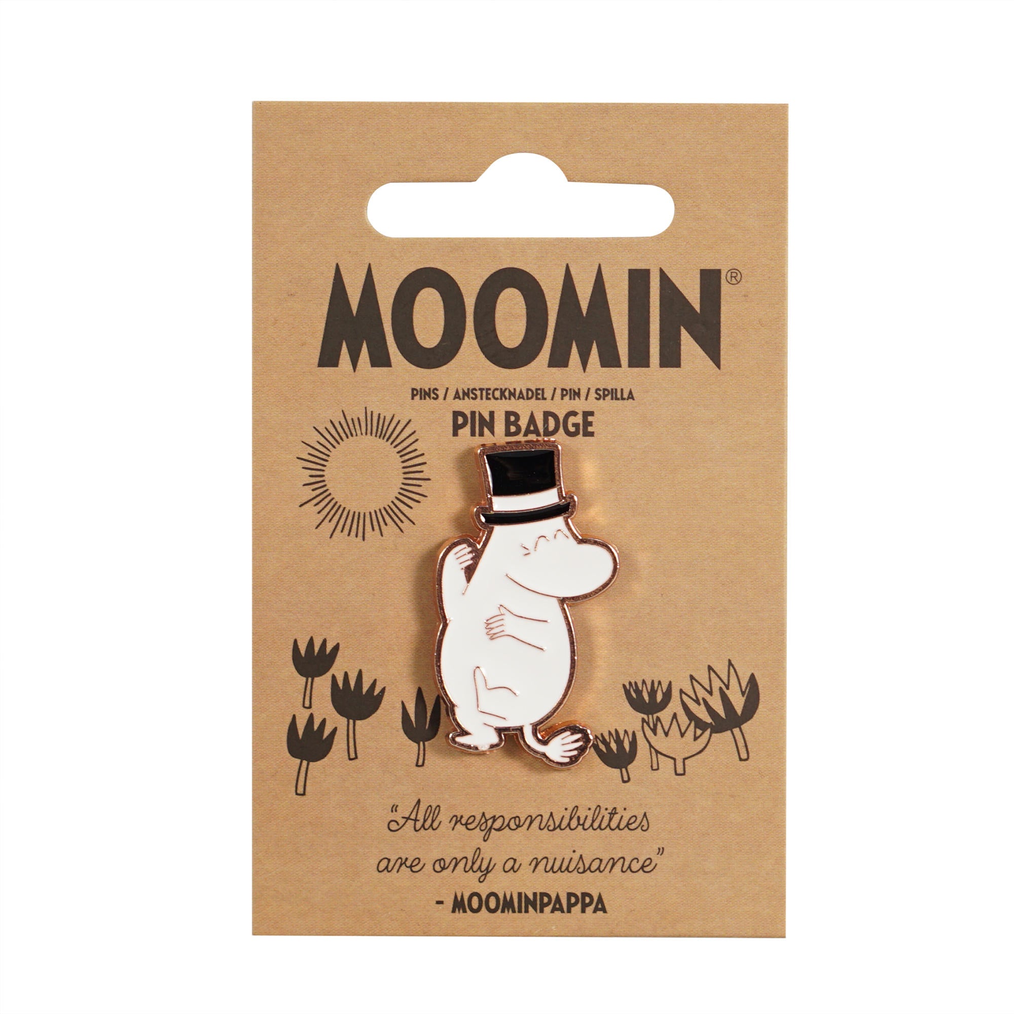 HMB Moomin Papa pin's émail blanc 8,5 cm