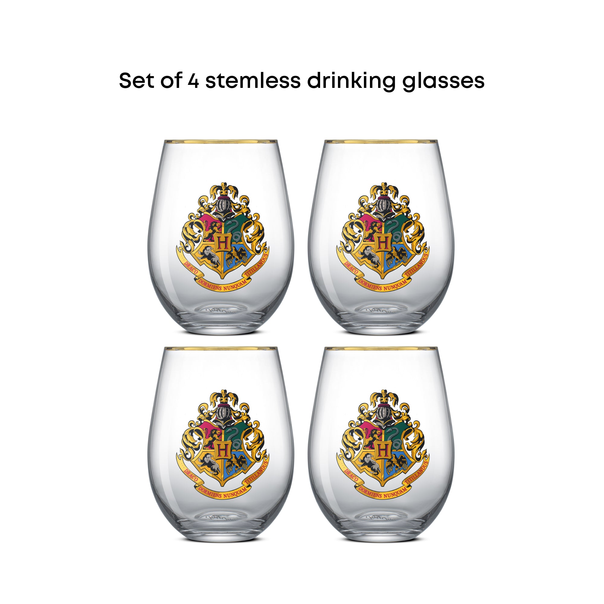 JoyJolt Harry Potter Hogwarts verres lot 4 56 cl doré