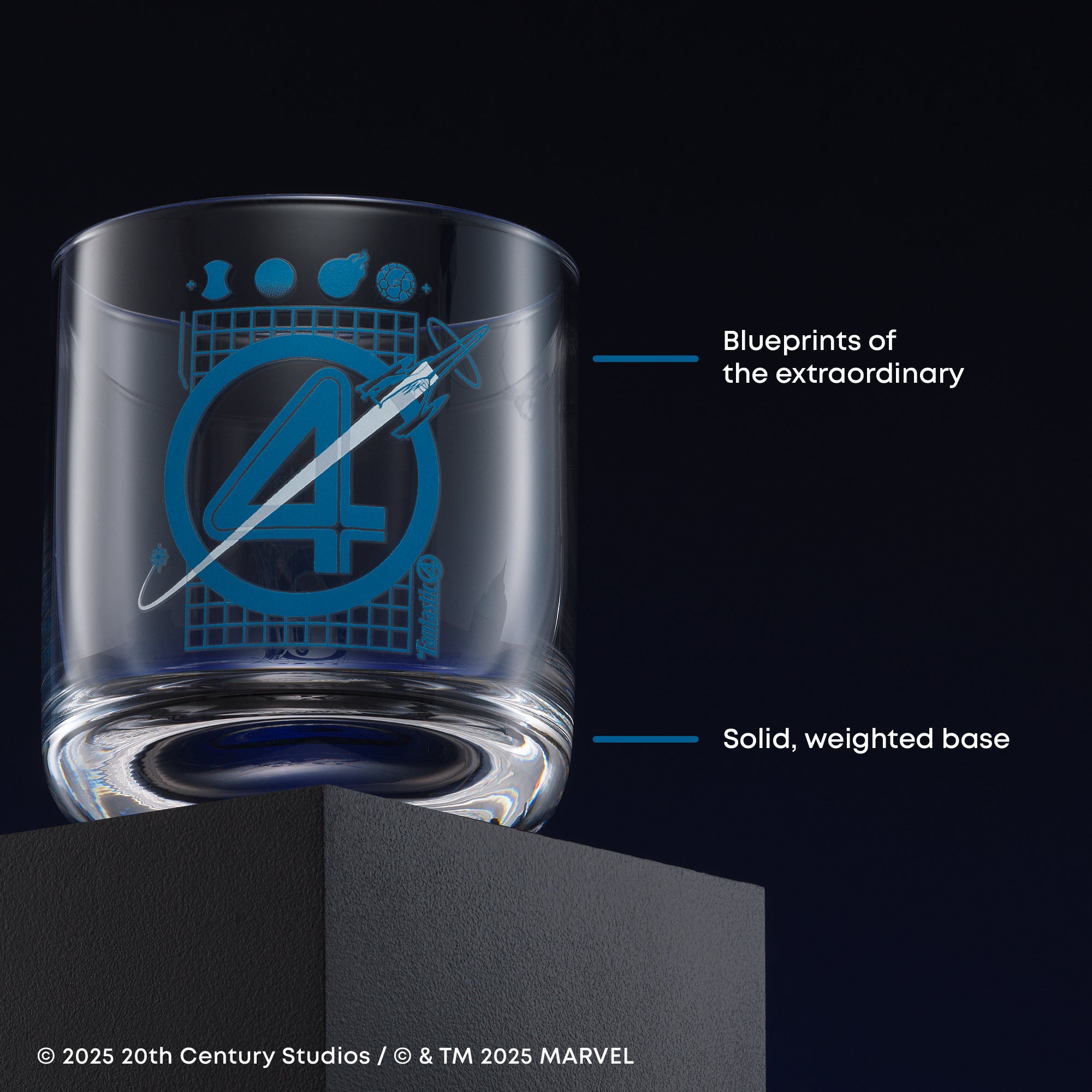 JoyJolt Fantastic Four Blueprint verre whisky 30cl lot 4