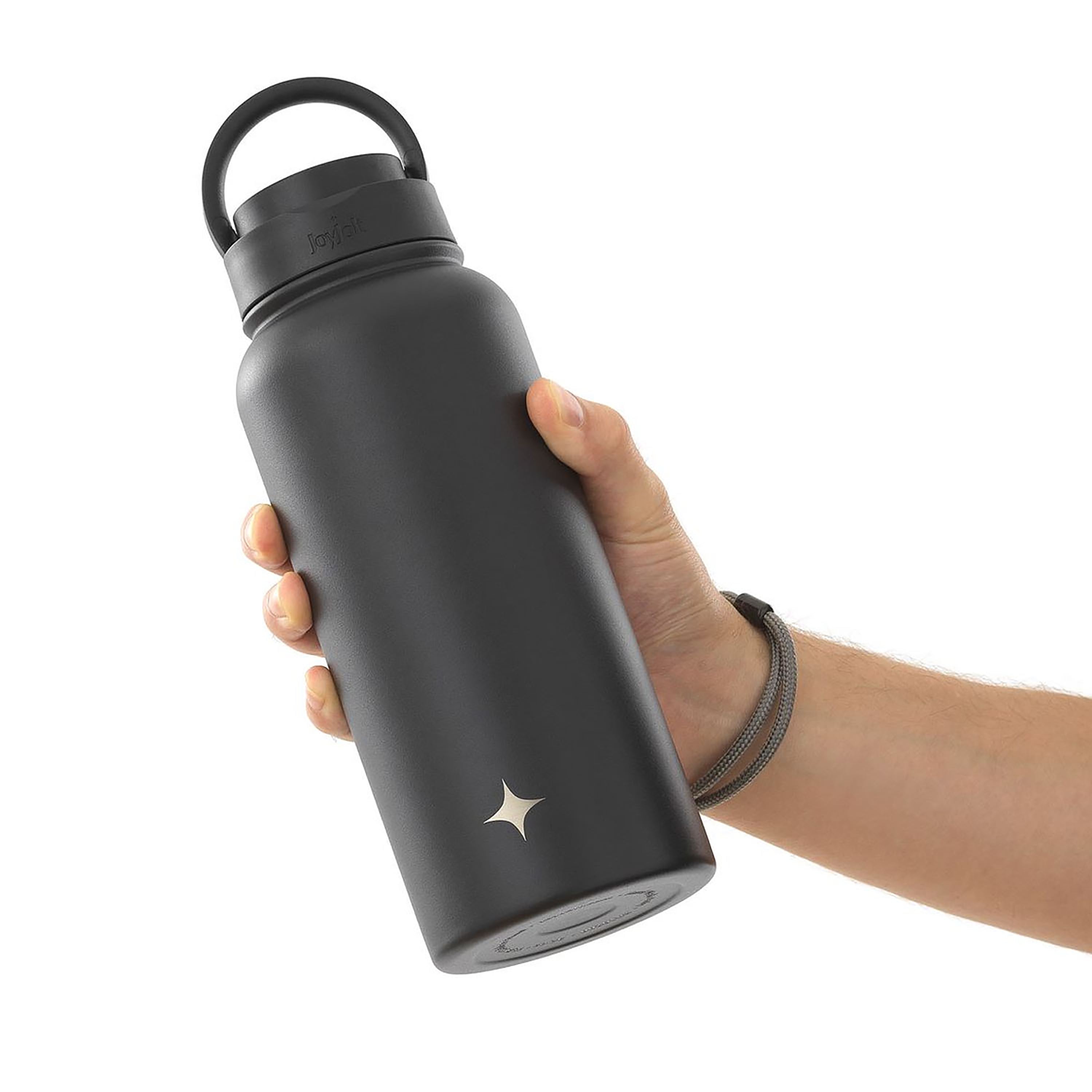 JoyJolt Vacuum Insulated gourde inox 95 cl noire 2 bouchons
