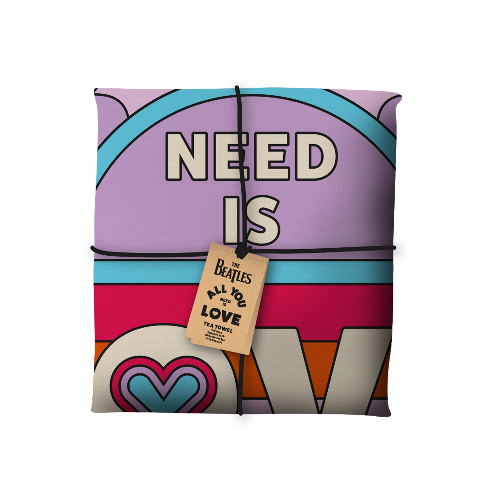 The Beatles All You Need Is torchon coton recyclé violet