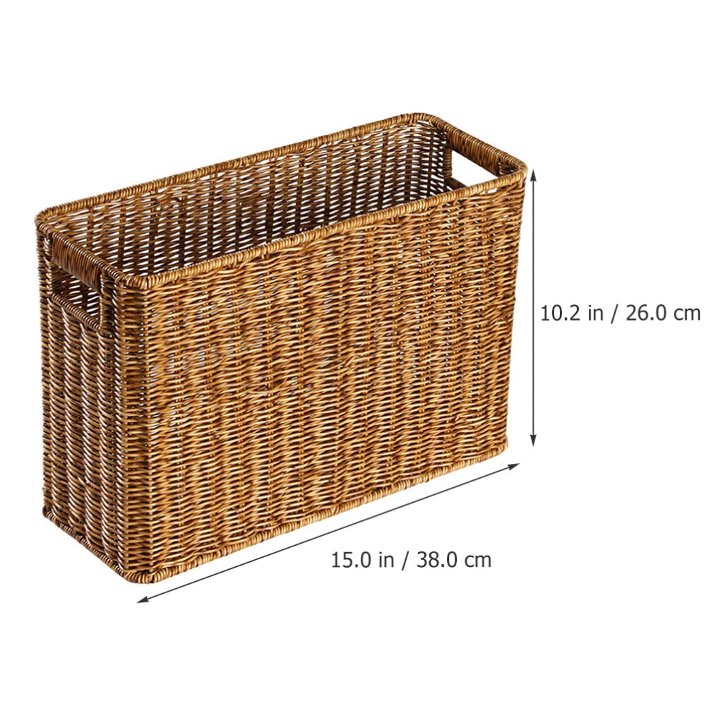Alipis panier rangement tissé imitation rotin 38 cm revues