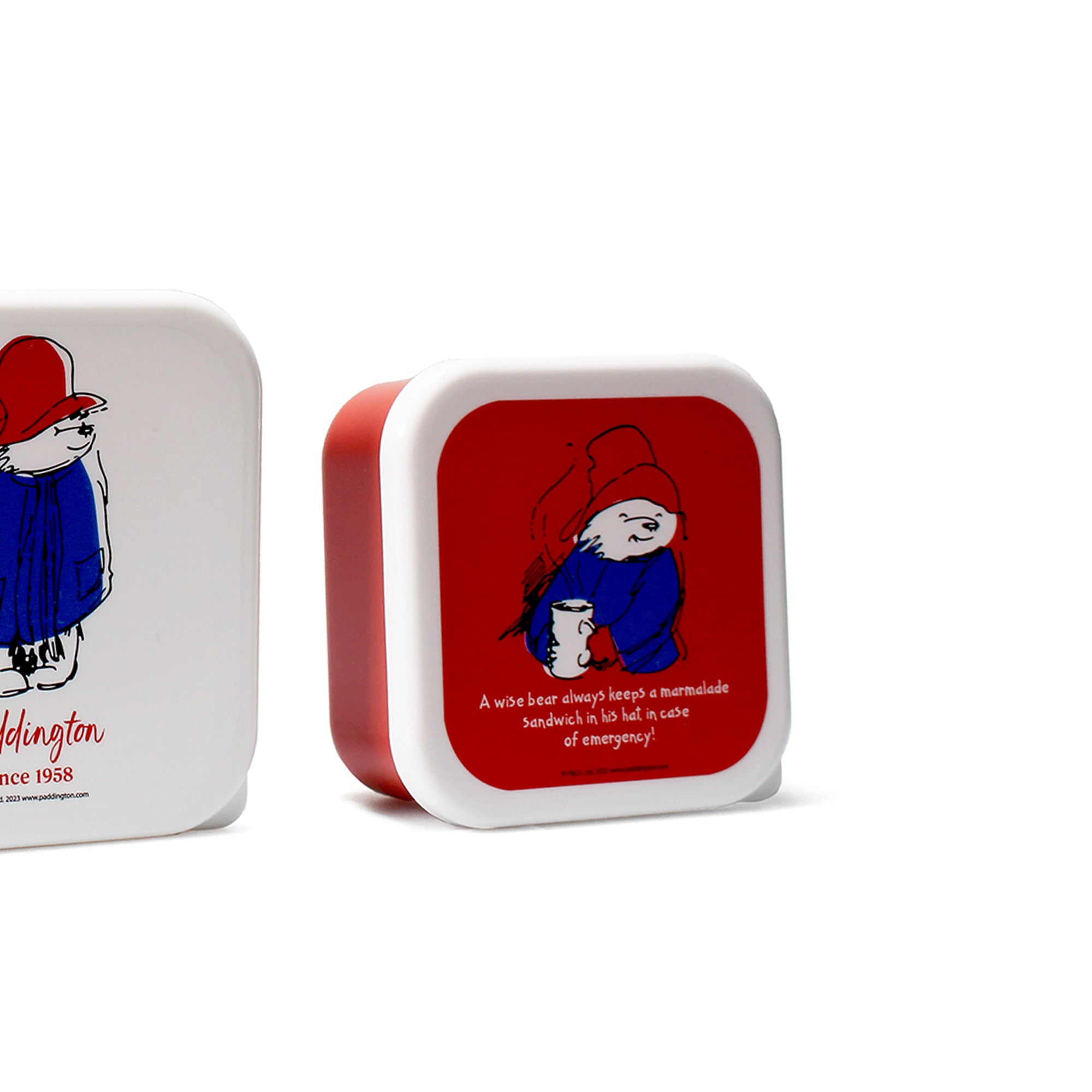 Paddington lot 3 boîtes goûter snack rouges sans BPA