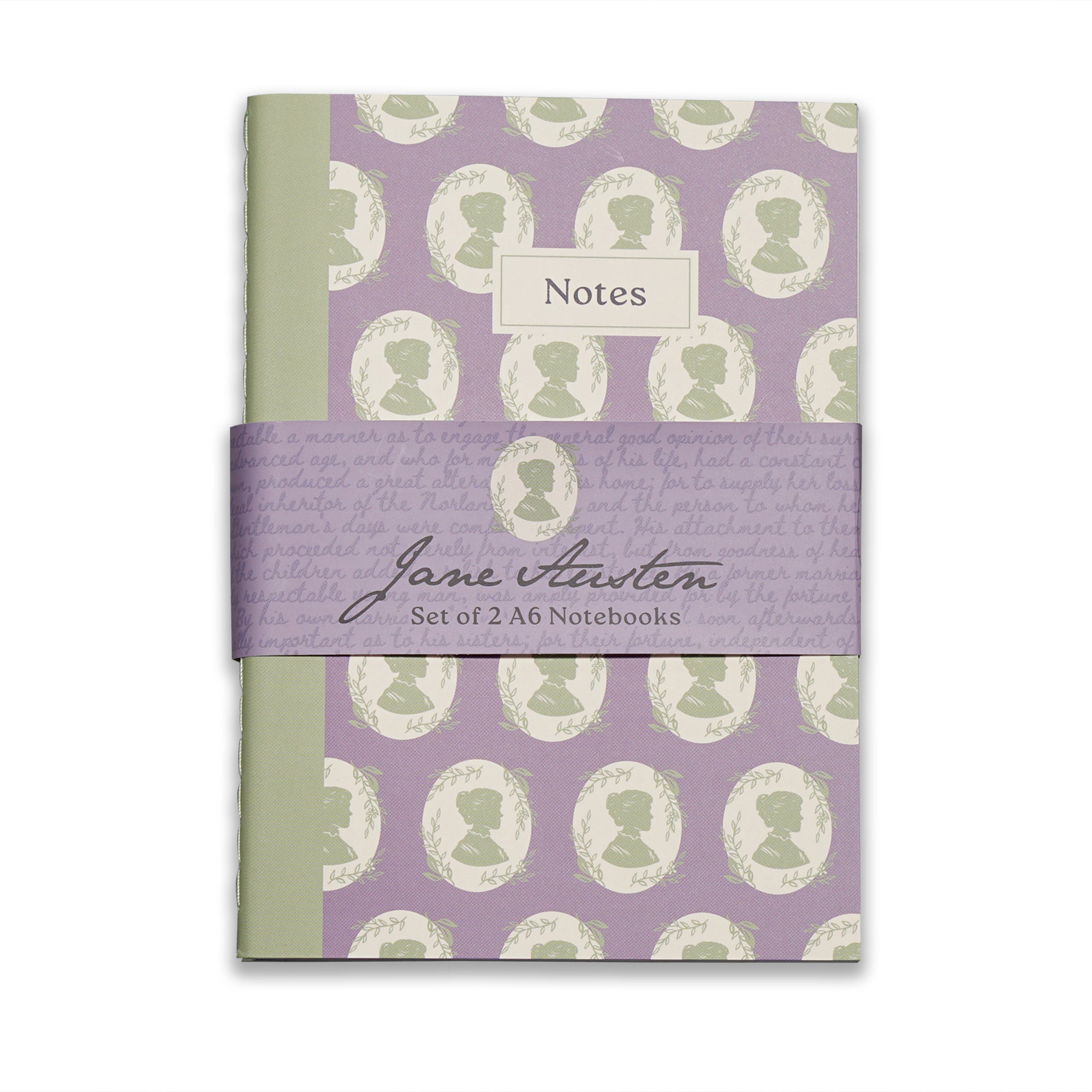 Jane Austen lot 2 carnets A6 violets lignés