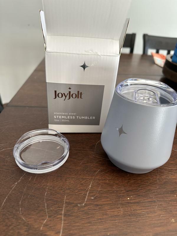 JoyJolt Gobelet vin isotherme inox 36 cl 2 couvercles
