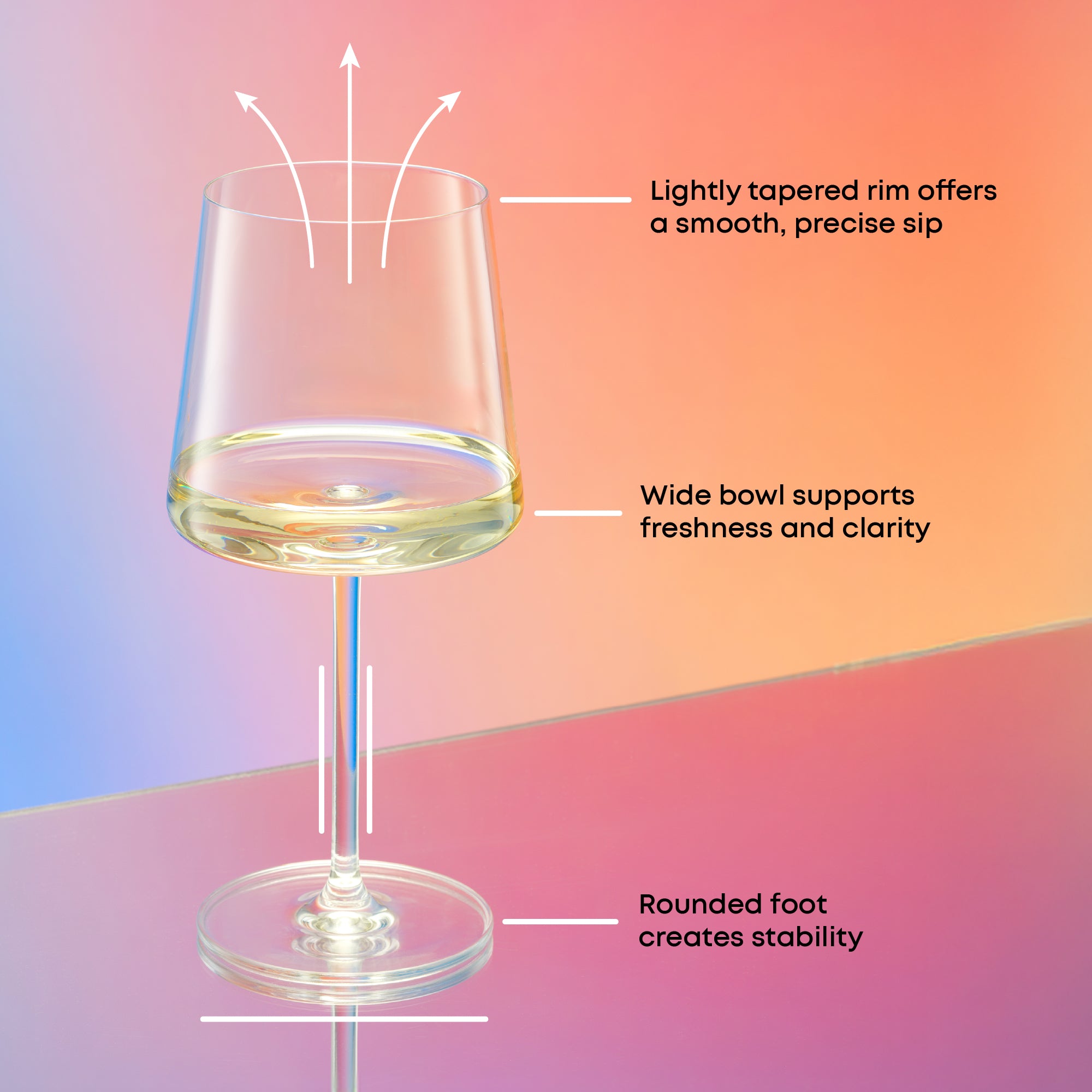 JoyJolt Aura verres à vin blanc 55 cl lot 4