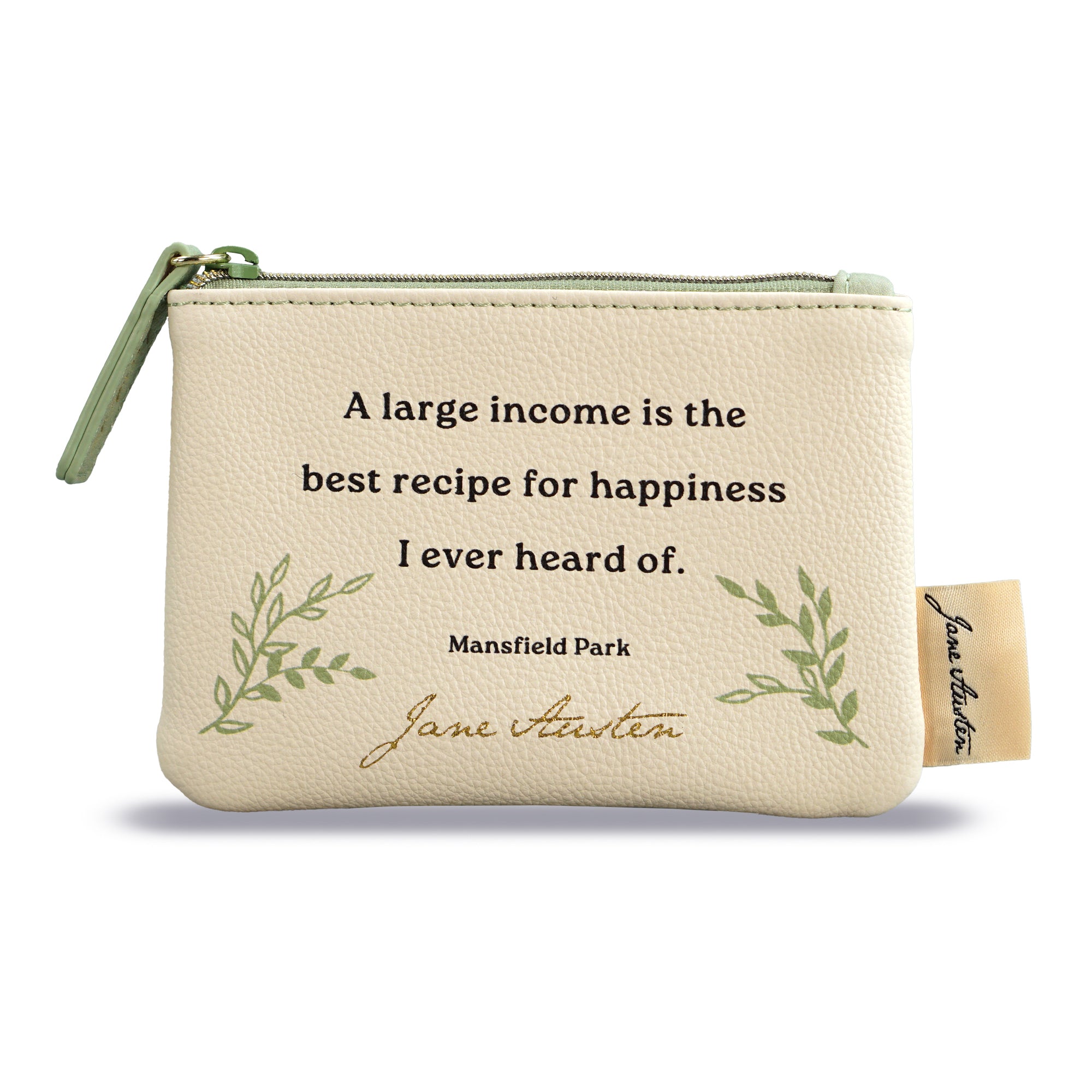 Jane Austen Quote porte-monnaie vegan cuir 9x13 cm
