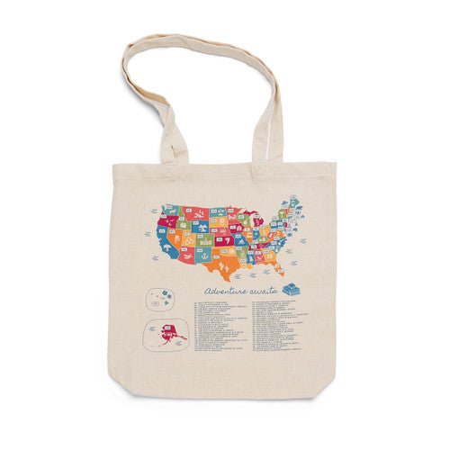 Trouvaille Global US Book Lover tote bag coton à colorier