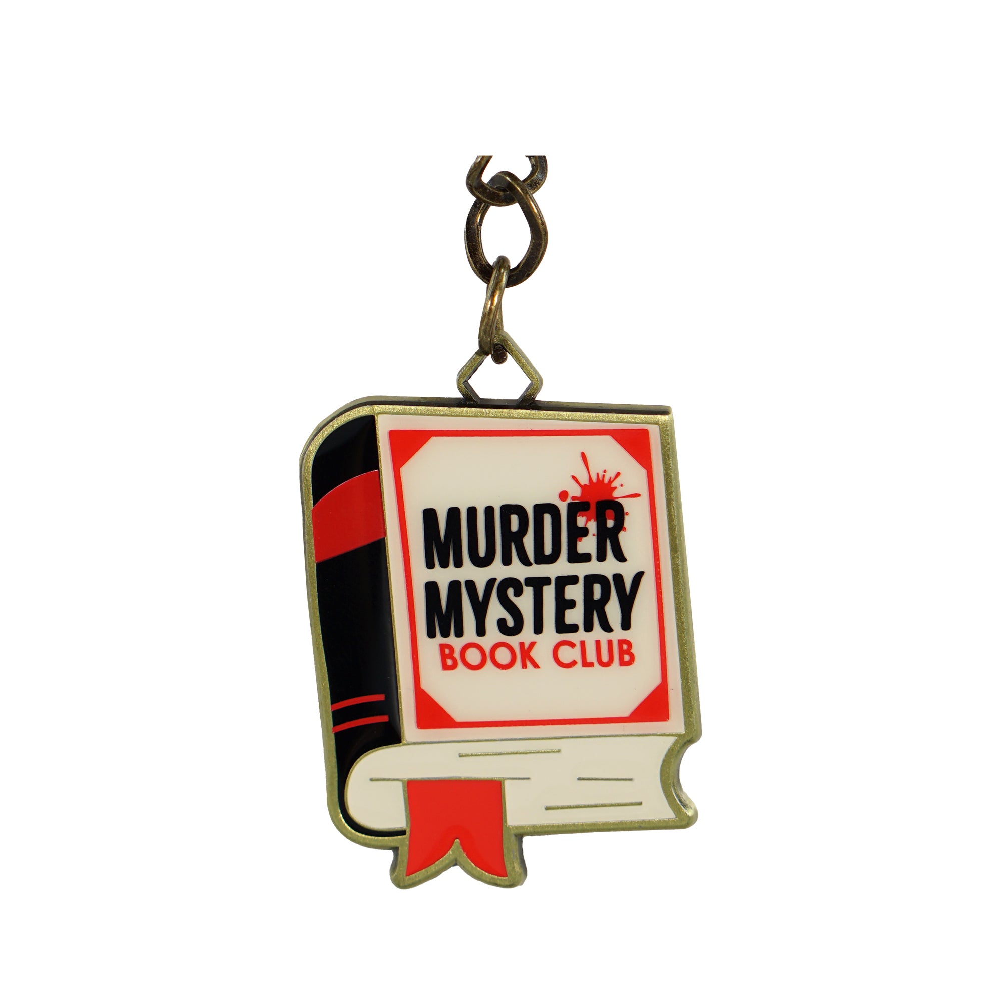 HMB Murder Mystery Book Club porte-clés métal rouge