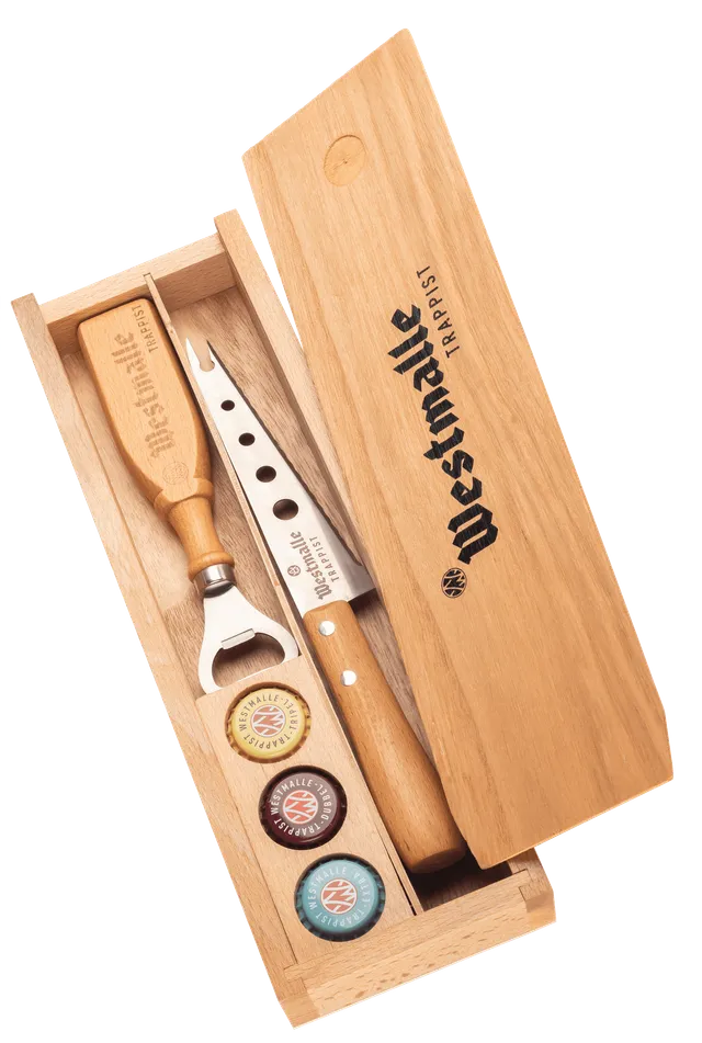 Westmalle coffret cadeau bois couteau décapsuleur