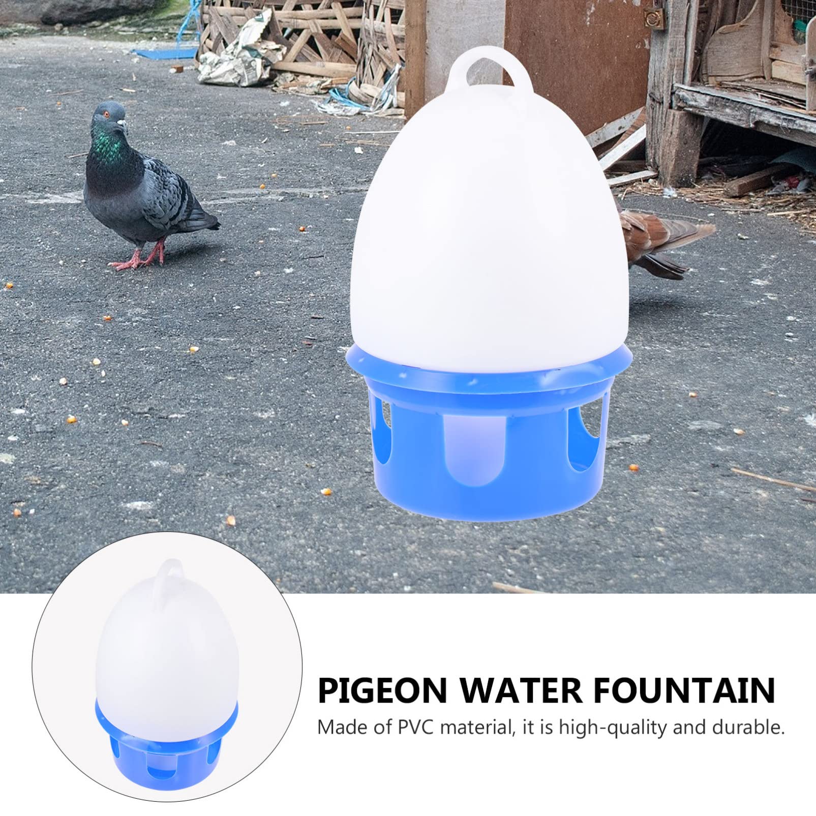Alipis abreuvoir oiseaux pigeons PVC bleu 10L suspendu
