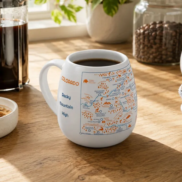Trouvaille Global Colorado Map mug à colorier souvenir