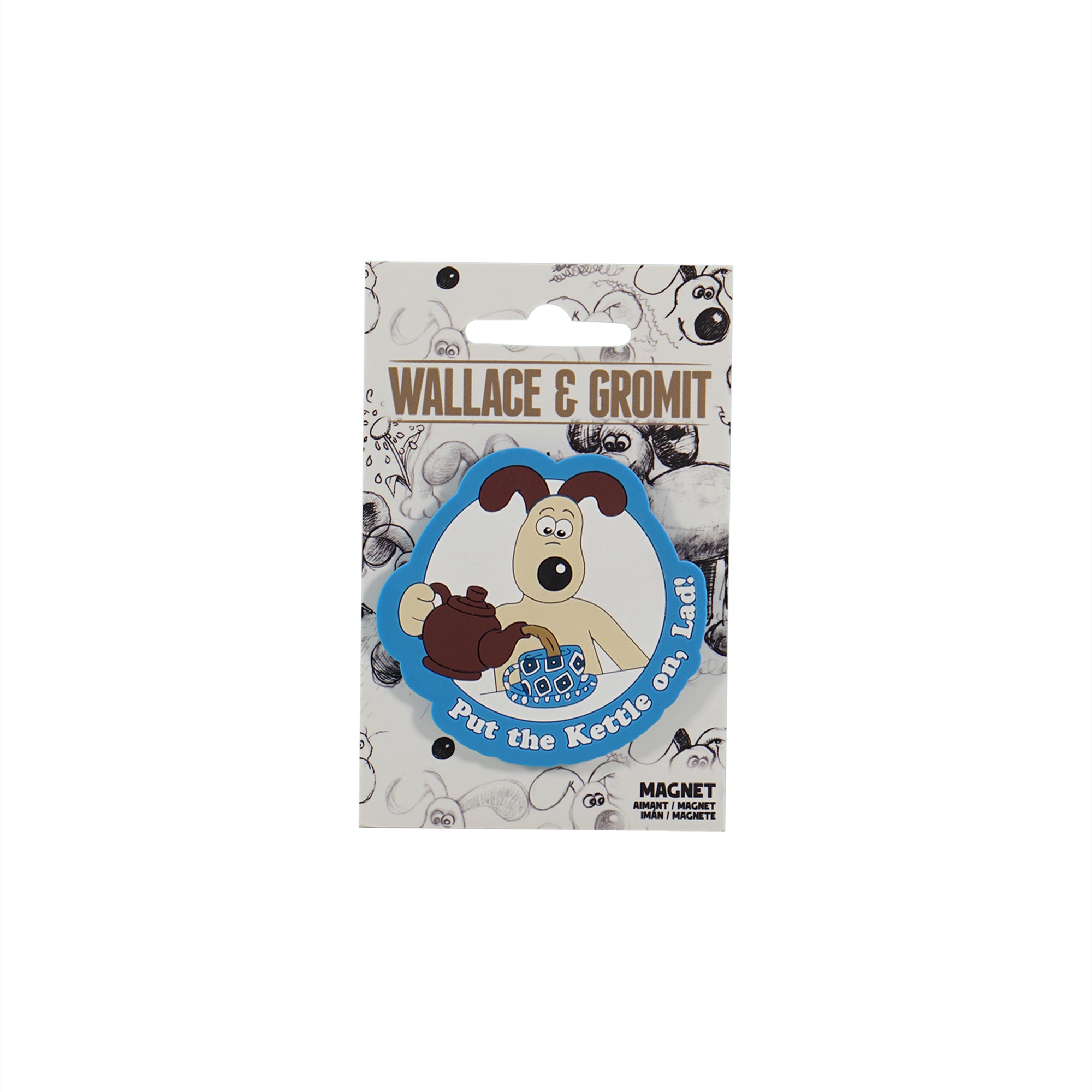 Wallace & Gromit magnet Gromit bleu cuir vegan