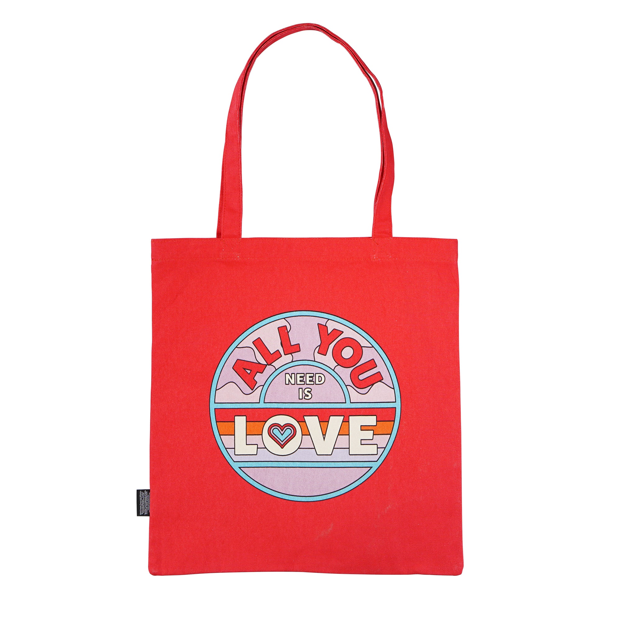 Beatles All You Need is Love cabas coton recyclé rouge