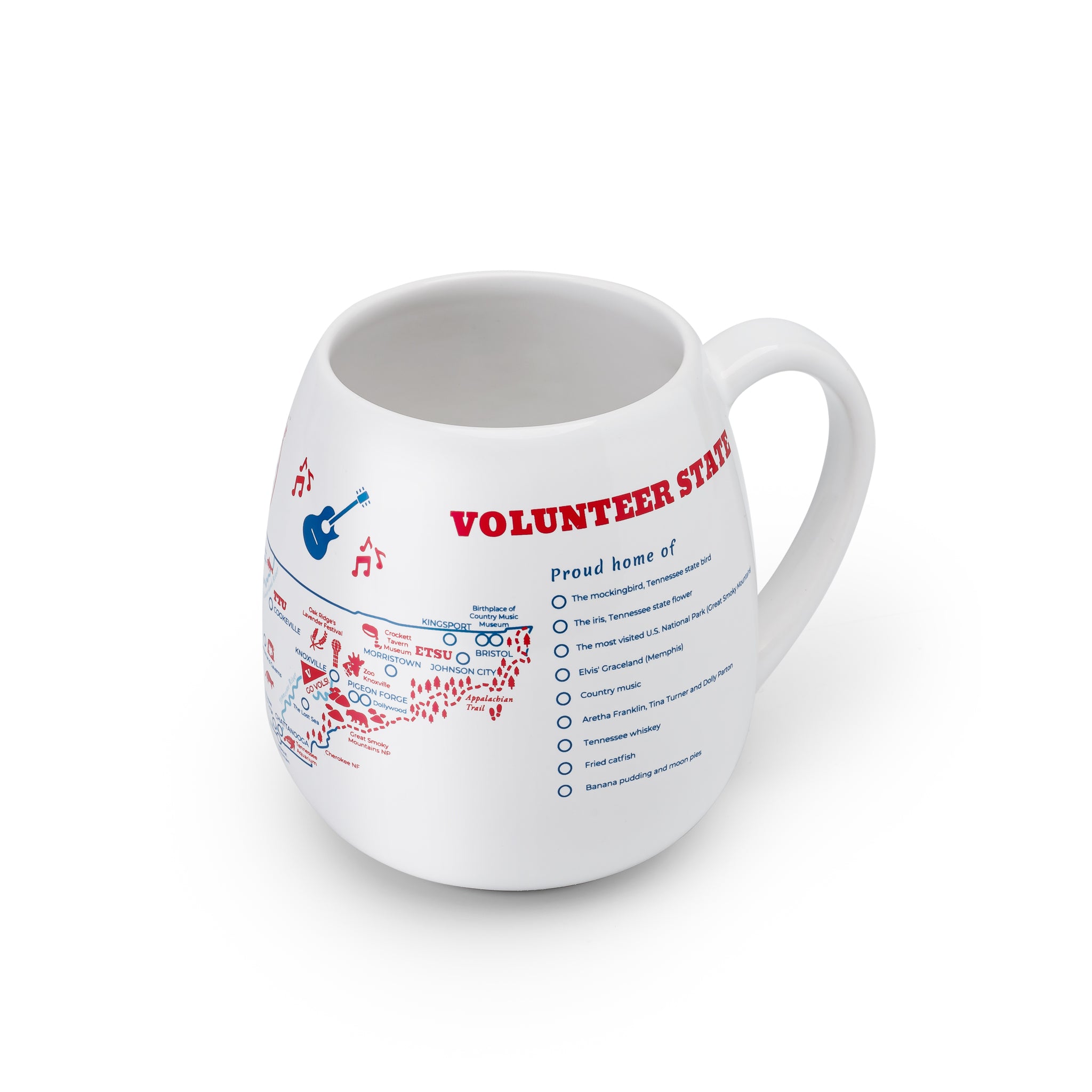 Trouvaille Global Tennessee Map mug voyage à colorier