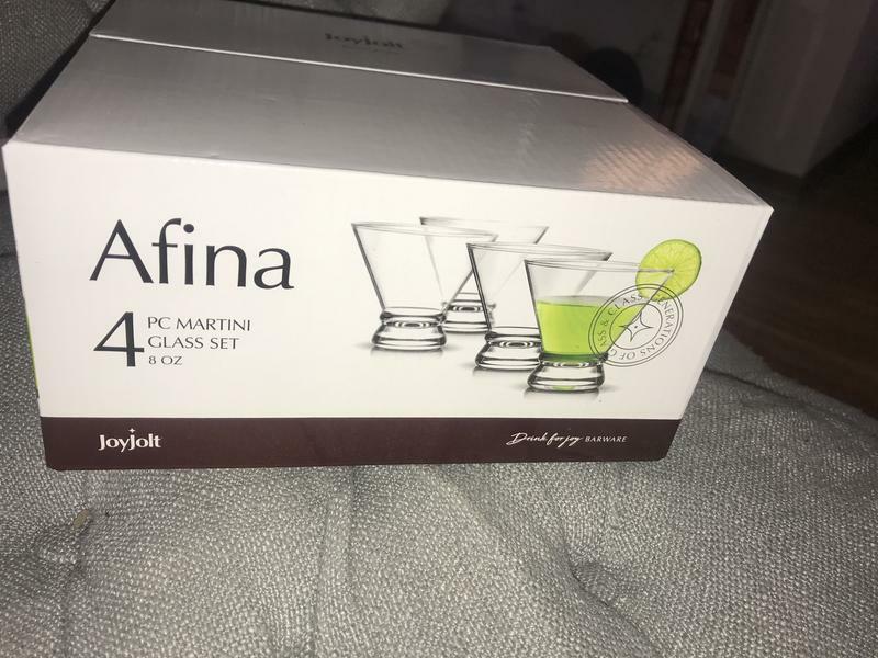 JoyJolt Afina verres à martini lot de 4 25 cl sans pied