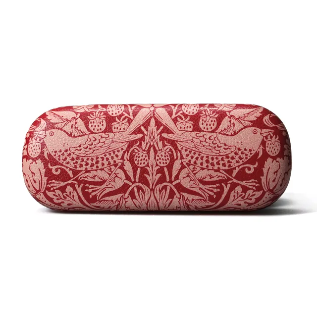 William Morris Strawberry Thief étui lunettes framboise