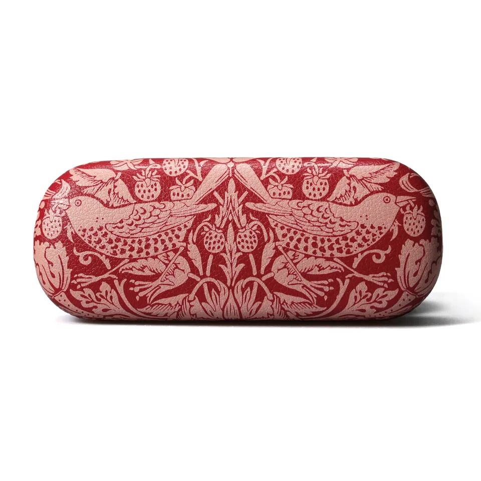 William Morris Strawberry Thief étui lunettes framboise