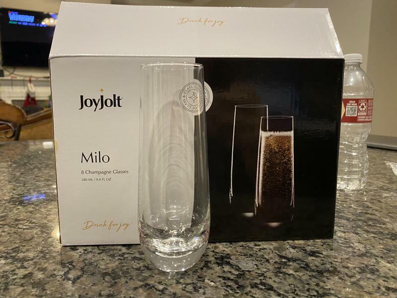 JoyJolt Milo verres champagne 28 cl lot 8 cristal