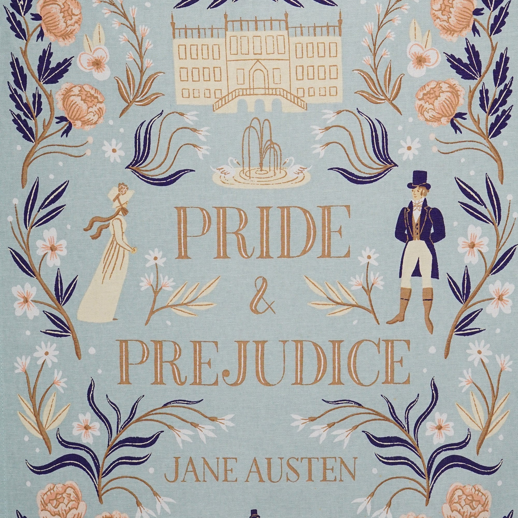 HMB Jane Austen Pulteney Press torchon coton bleu