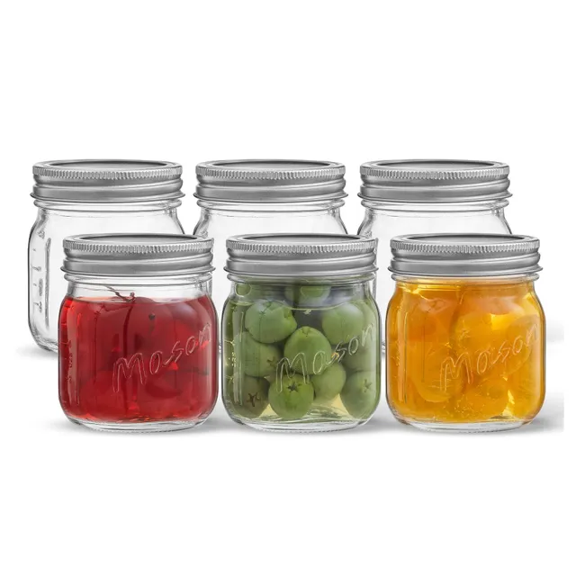 JoyJolt bocaux mason jar verre hermétique lot de 6 gradué