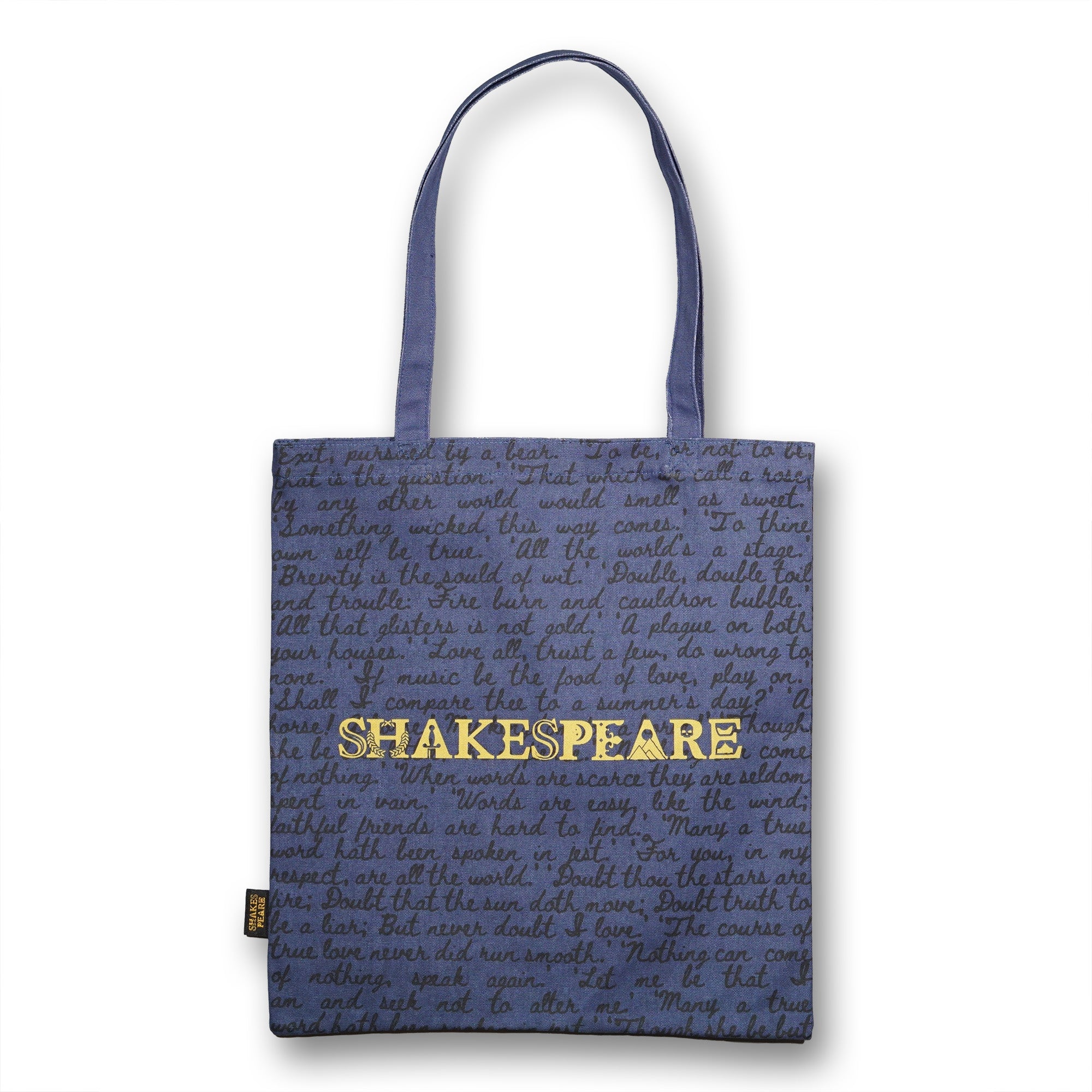 Shakespeare The World's A Stage tote bag coton recyclé bleu