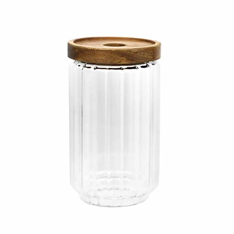 Artis Condiment Jar bocal verre 65 cl couvercle bois