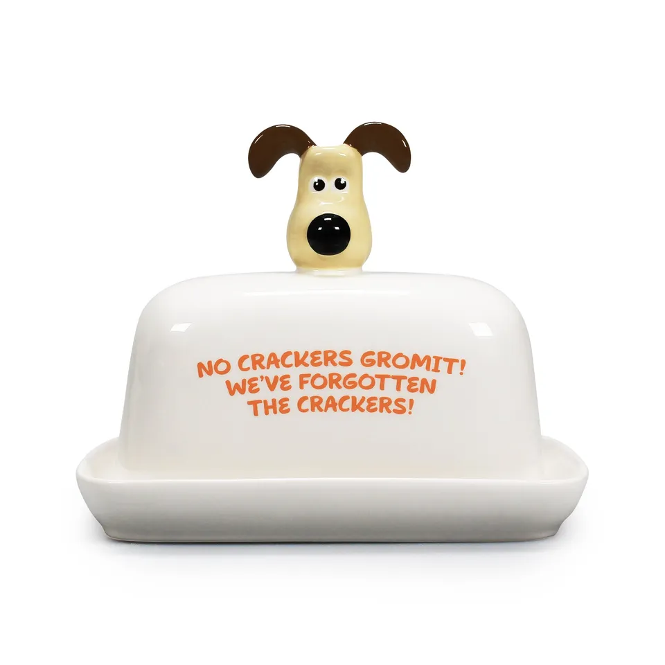 Wallace & Gromit beurrier céramique blanc avec couvercle