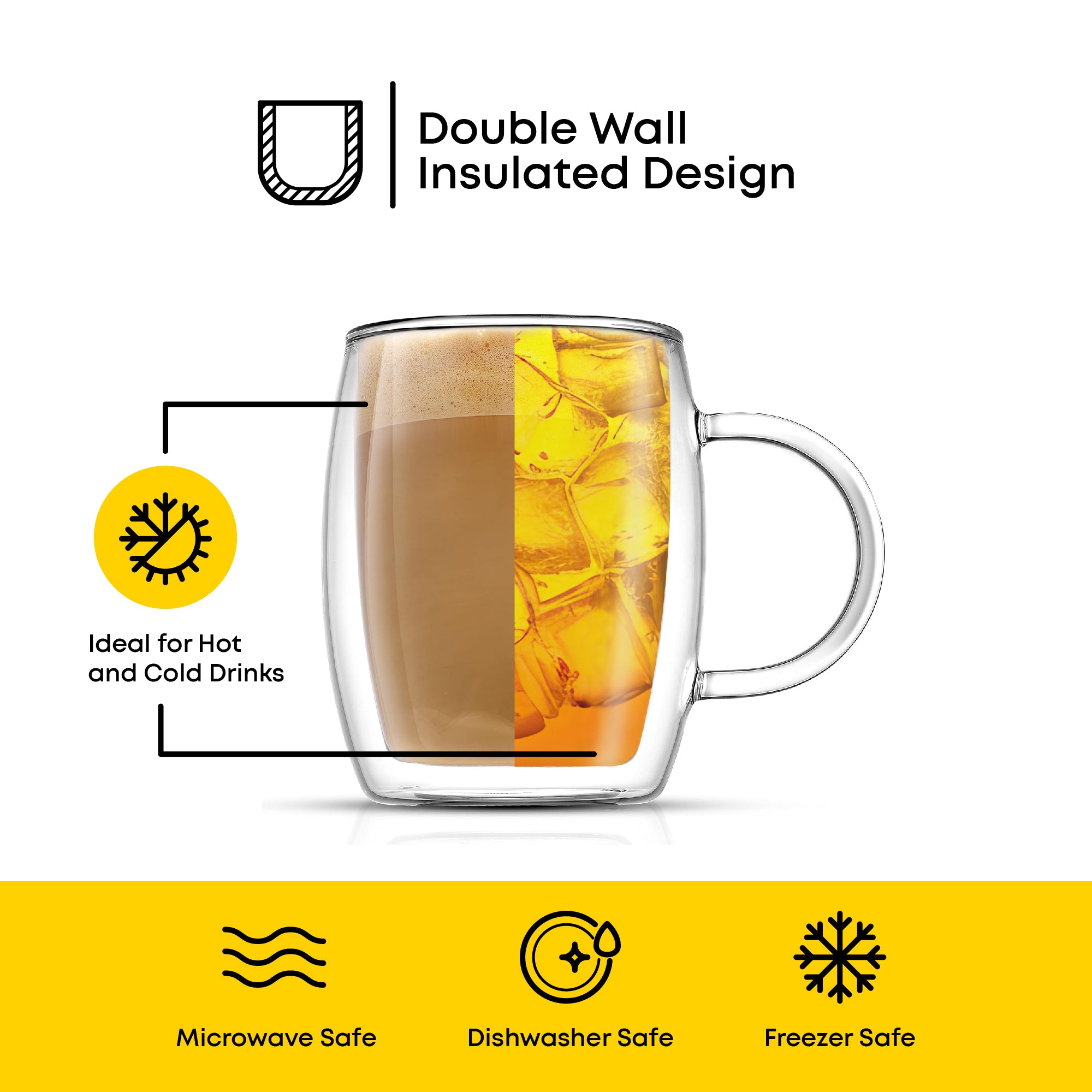 JoyJolt Aroma mug double paroi isolant lot de 2 40 cl