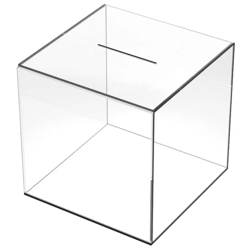 Alipis tirelire transparente acrylique cube 12 cm