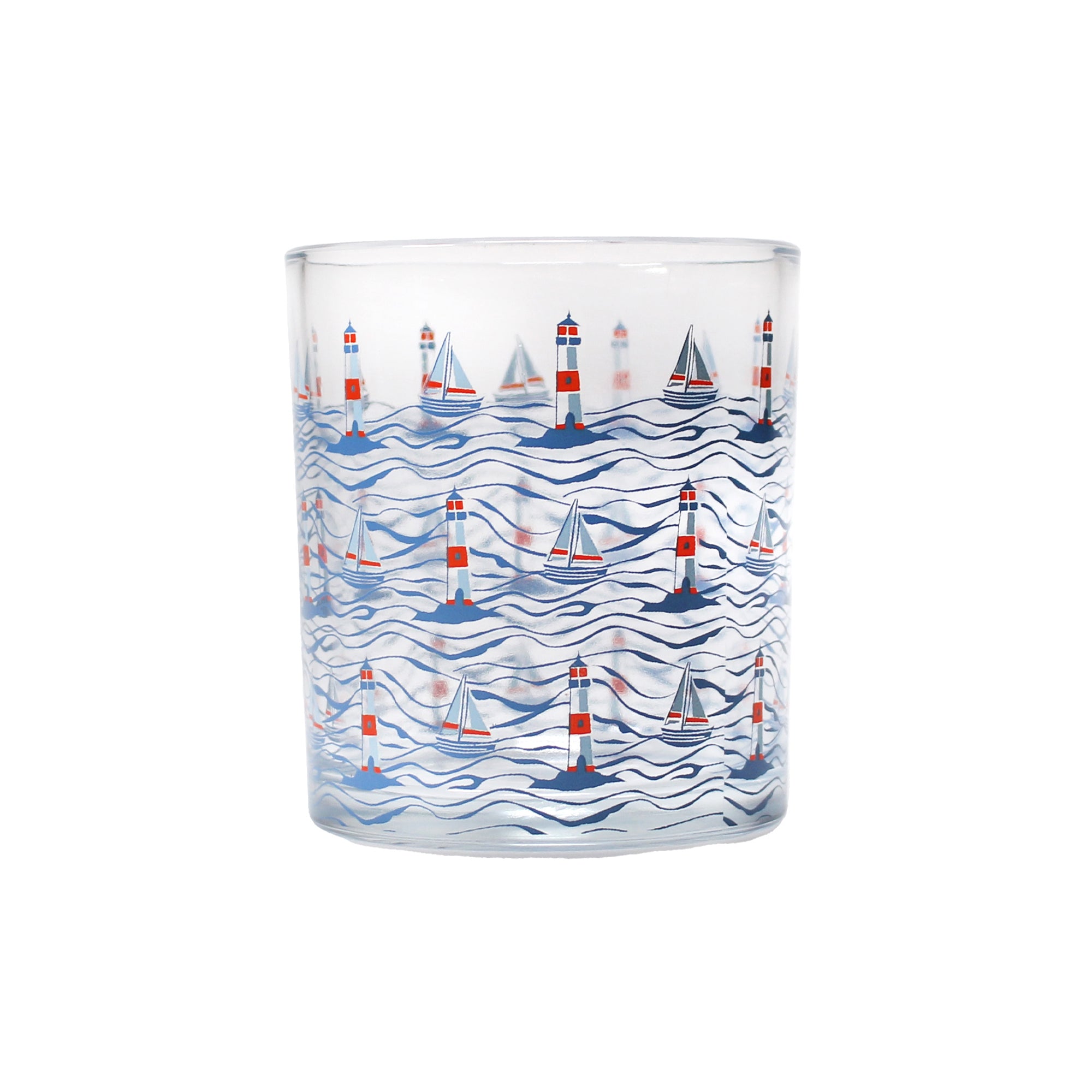 Coastal Repeat verre 30 cl motif marin bleu