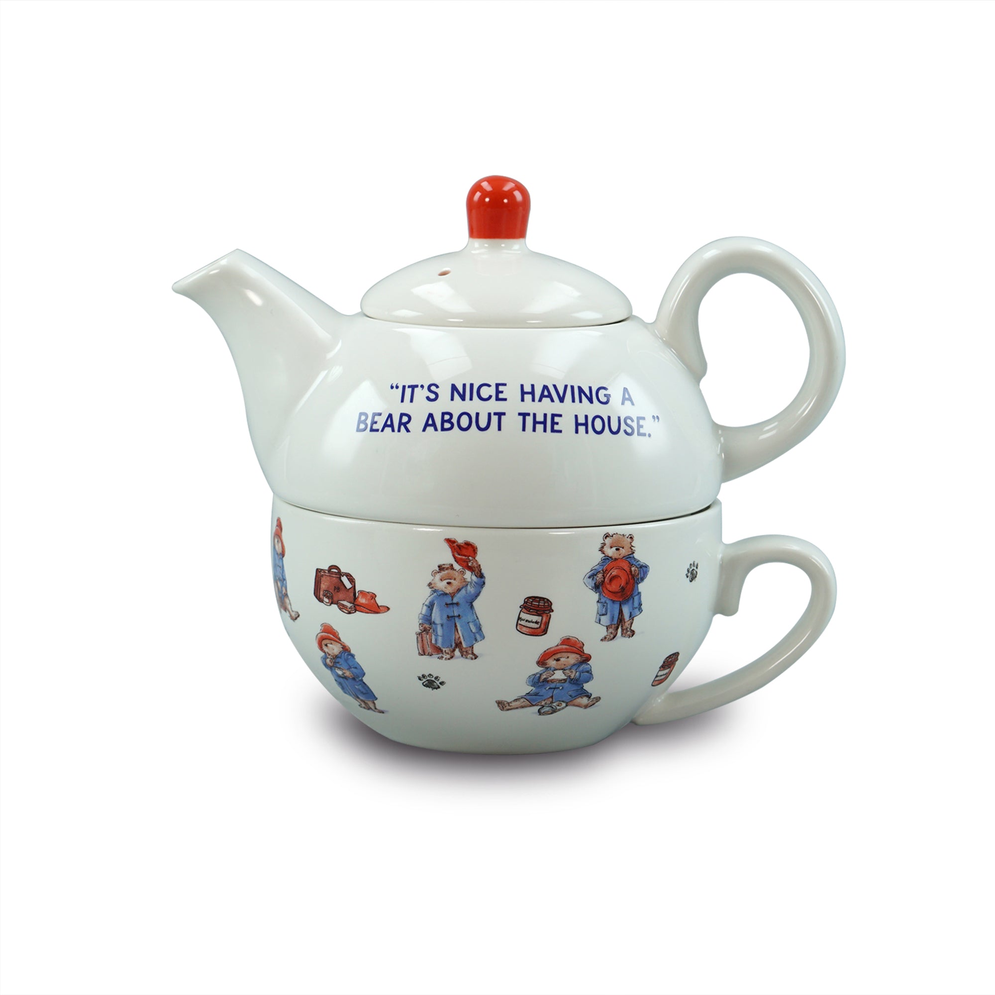 Paddington Tea For One service thé céramique blanc coffret