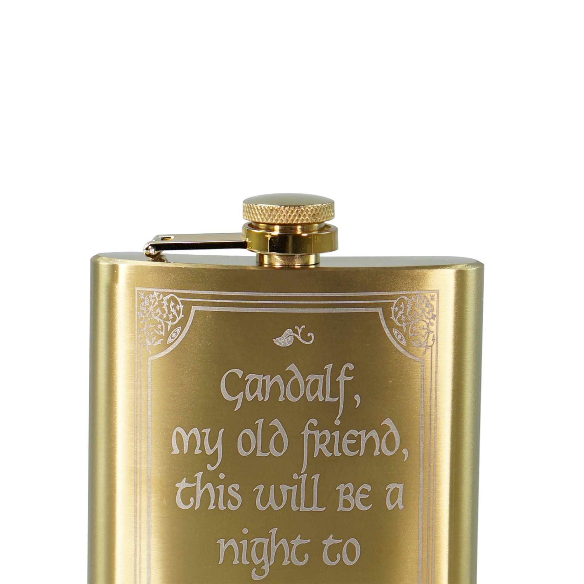 Seigneur Anneaux Gandalf flasque métal dorée 20 cl