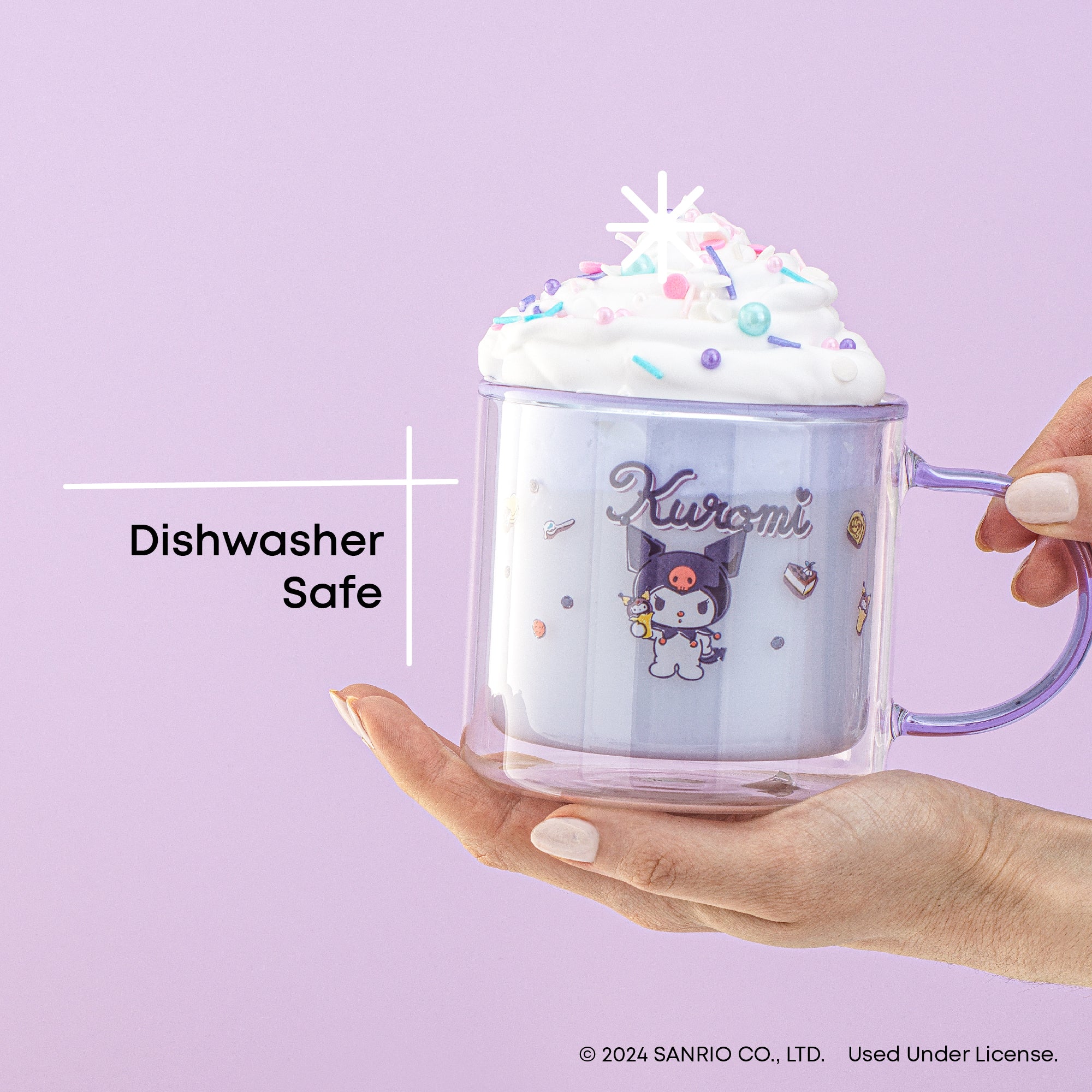 JoyJolt Sanrio Kuromi mug double paroi café 40 cl