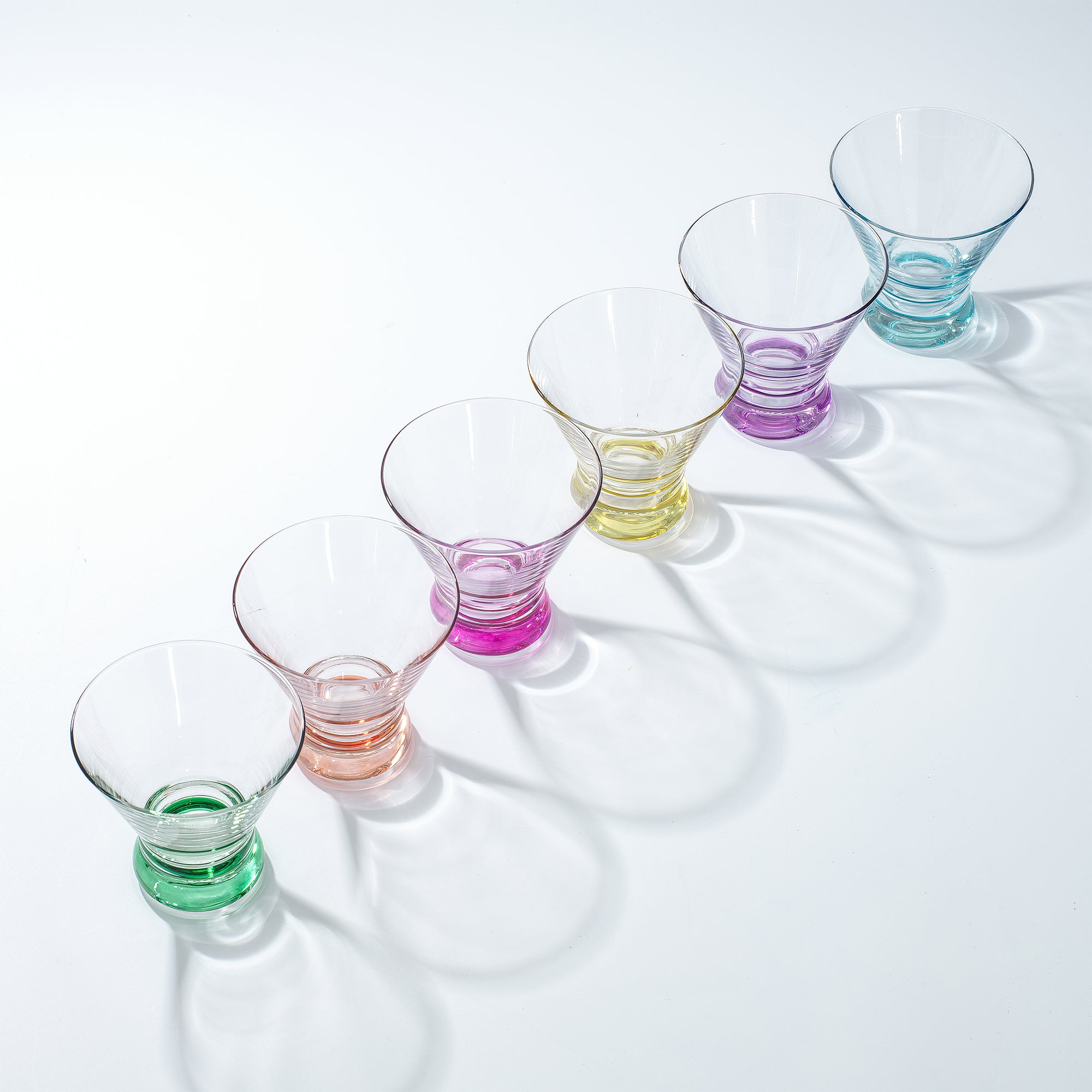JoyJolt Hue Verres Martini sans Pied 22 cl Lot 6