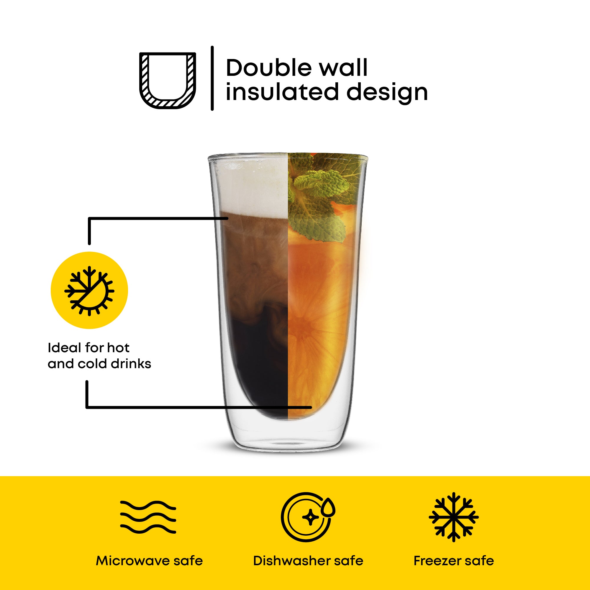 JoyJolt Spike verre highball double paroi lot de 2 43 cl