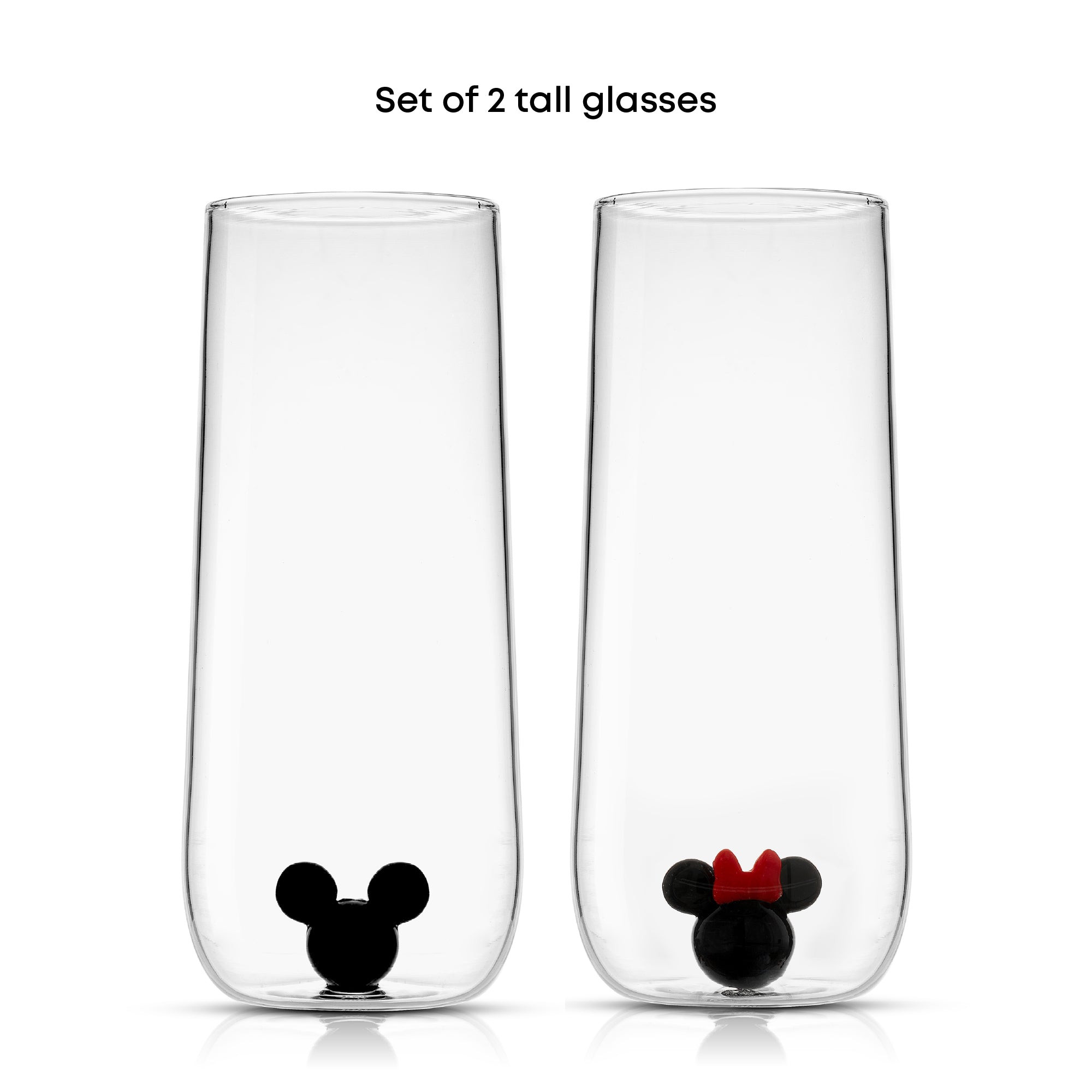 JoyJolt Disney Mickey & Minnie 3D Icon verres longs lot de 2 figurine
