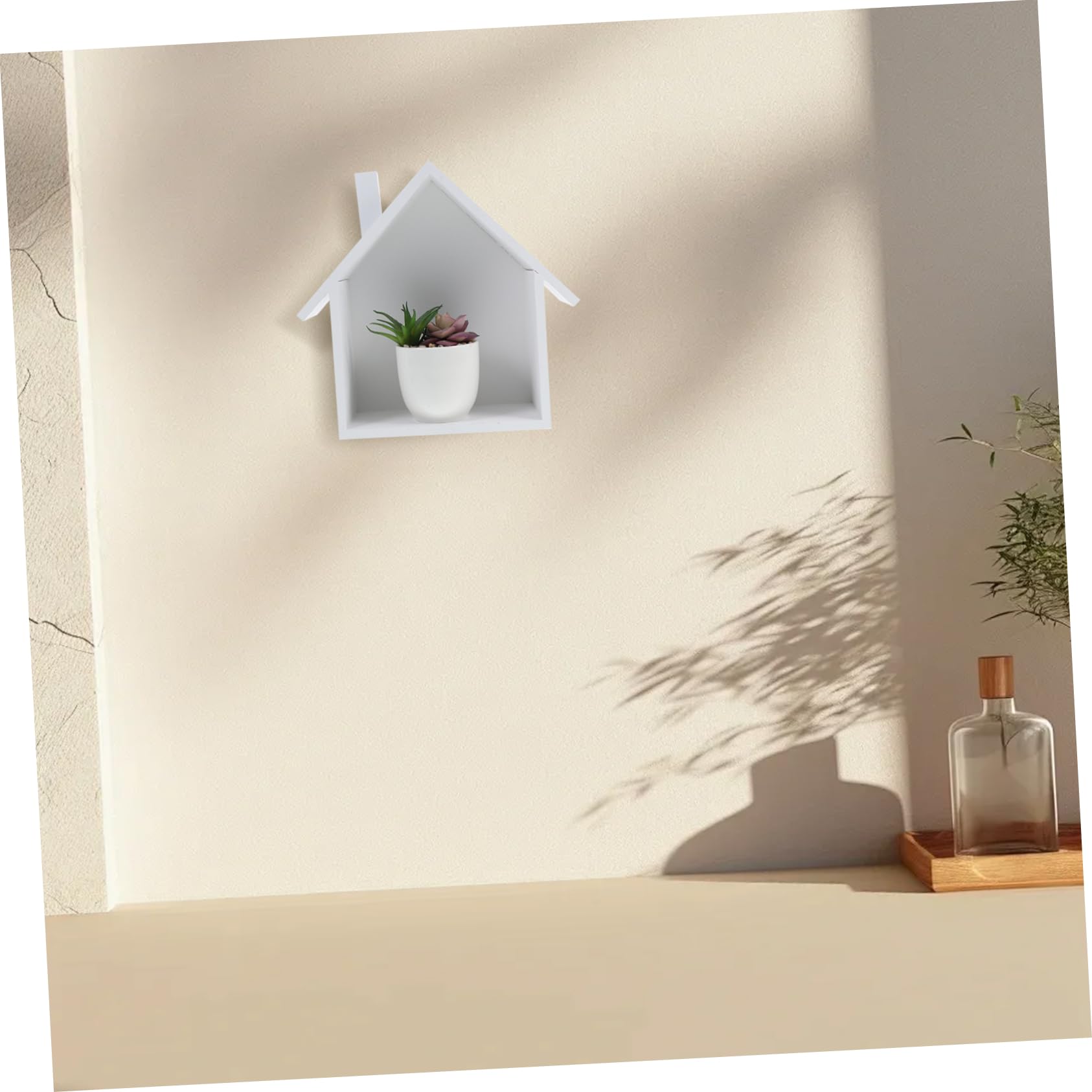 Alipis étagère murale maison bois blanche